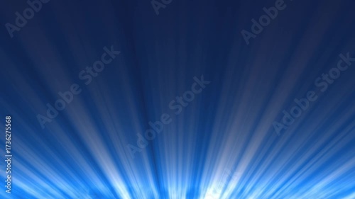 Radiant Blue Sky With Spreading Light Rays From Horizon Long Exposure Image.