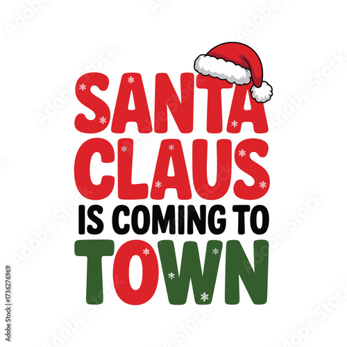 Festive santa claus typography christmas t shirt design seasonal holiday apparel