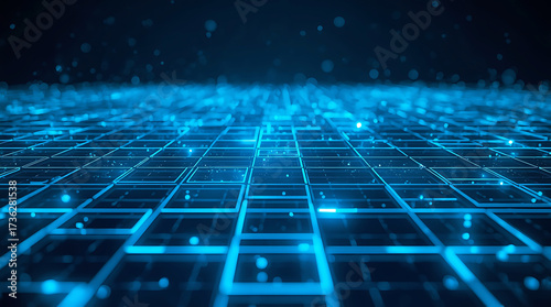 Wallpaper Mural Abstract blue technology grid background for high tech concept design illustration Torontodigital.ca