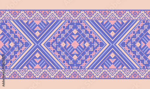 Native pattern american tribal indian ornament pattern geometric ethnic textile texture tribal aztec pattern navajo mexican fabric seamless Vector decoration fashion