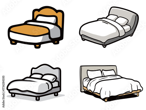 Different bed designs are shown, featuring a variety of styles, colors, and bedding arrangements perfect for bedroom inspiration and decoration ideas.