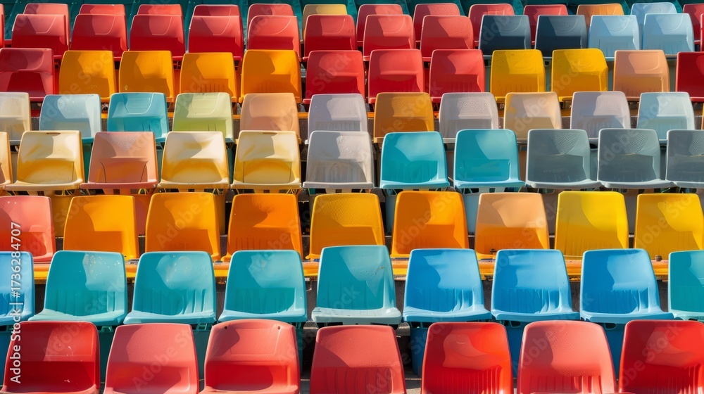 Fototapeta premium Ascending tiered seating in a football stadium