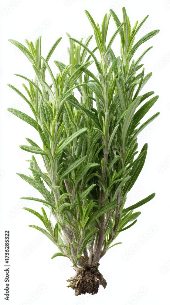 Fototapeta premium Stunning photo of fresh rosemary sprigs isolated on white background.