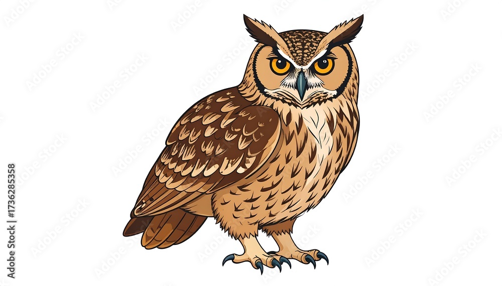 Obraz premium Detailed illustration of an owl
