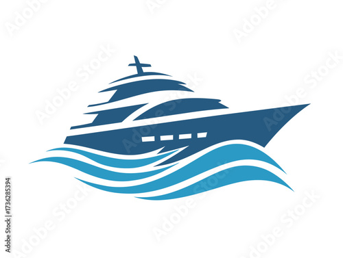 A luxury yacht with multiple decks glides smoothly over blue waves under bright sunlight. The boats sleek design stands out against the clear sky.