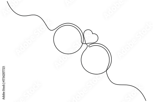 Sunglasses icon continuous one line drawing minimalist style isolate outline vector illustration

