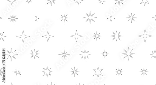 A repeating pattern of small starry shapes in a grid on a white background.