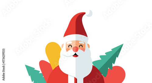 Merry christmas happy new year holiday greeting card.