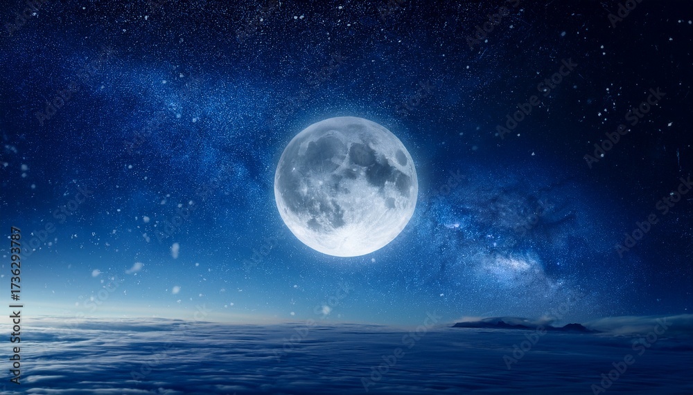 Fototapeta premium night sky and moon