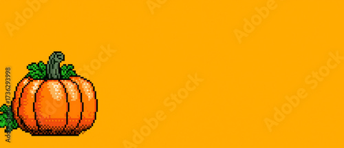 Pixel art pumpkin illustration for halloween and thanksgiving design