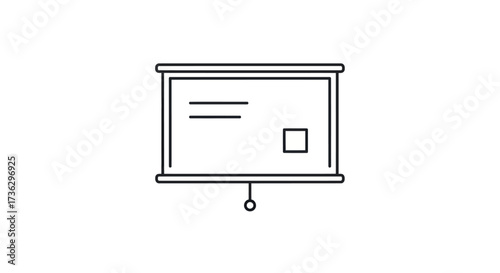 Tableau sur toile Presentation Screen with Text and Square Outline.