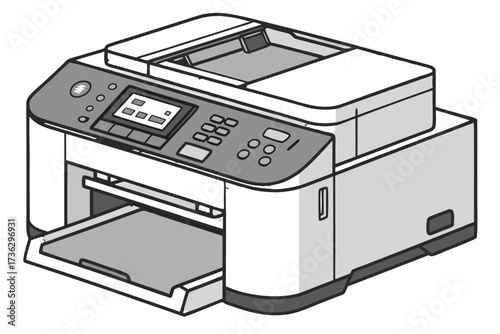 Modern printer with scanner and copier