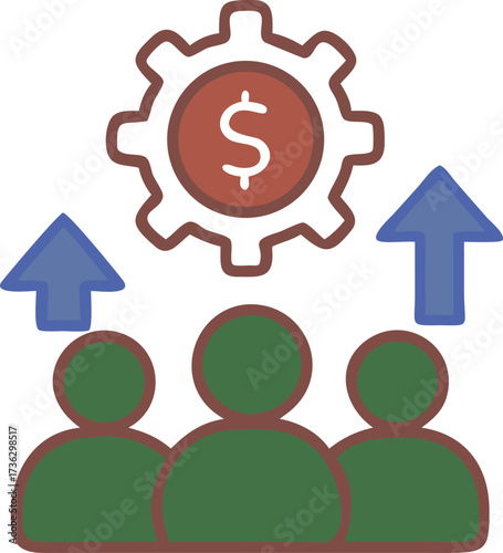 Teamwork generates income and financial success through collaborative innovation growth