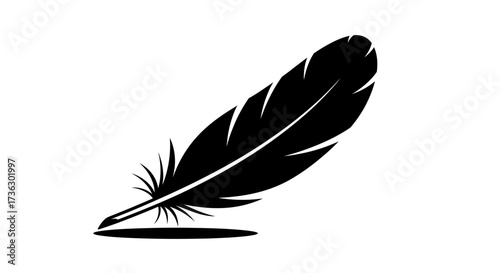 Elegant black quill illustration evoking feelings of lightness and simplicity in writing
