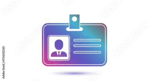 Colorful Employee ID Badge with Photo and Lines.