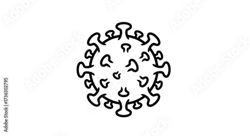 Isolated vector illustration of a coronavirus pathogen molecule on white background representing