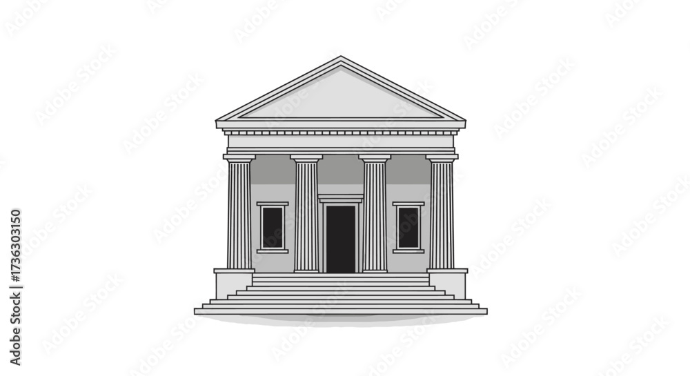 Obraz premium Classical Architectural Building with Columns and Steps.