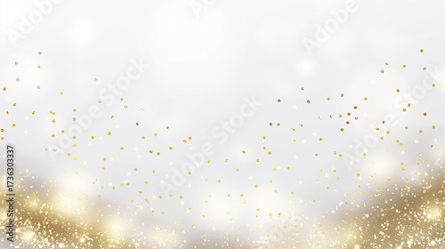 Golden light particles shimmer like dust in an abstract glow, sparkling with a shiny yellow brilliance that radiates warmth and elegance. light, particle, glitter, dust, abstract, glow,