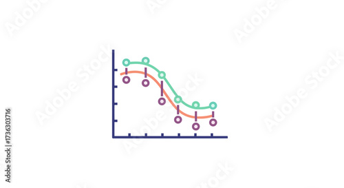 Simplified trend visualization displaying comparative datasets within a streamlined infographic
