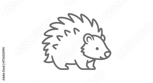 Stylized hedgehog illustration with minimalist design offering playful simplicity for graphics and