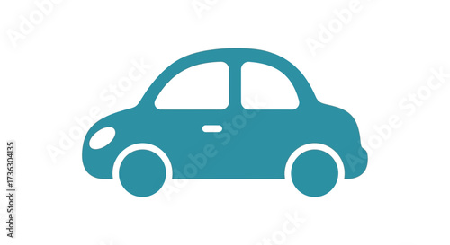 Stylized teal vehicle illustration evoking transportation and movement theme