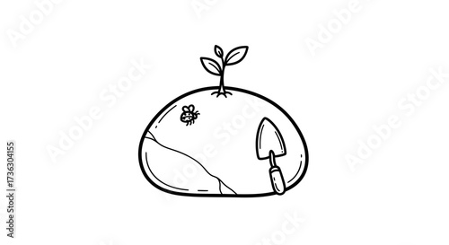 Symbolic representation of eco-awareness, nurturing new life and tending to the earth