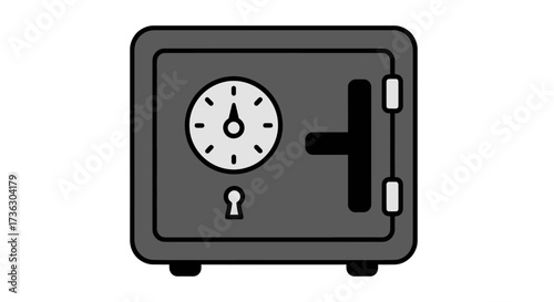 Secure Metal Safe with Combination Lock and Handle.