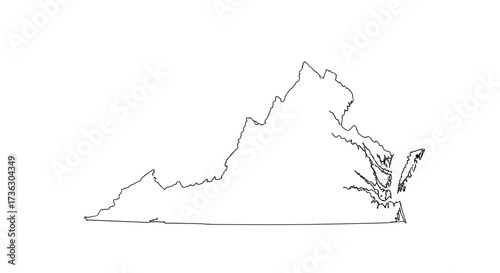 Virginia state's outline on a transparent backdrop, a clean graphical representation for diverse