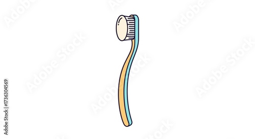 Whimsical dental hygiene illustration: A playful cartoon toothbrush for oral care education