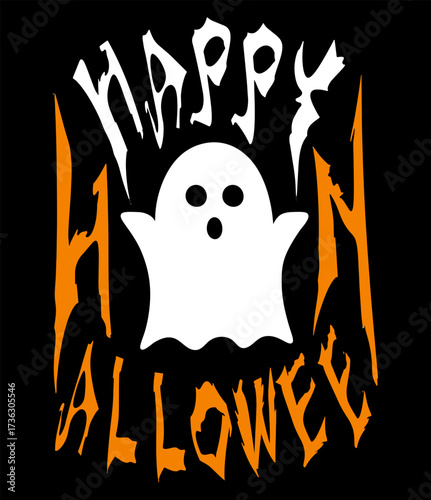 Happy halloween with ghost