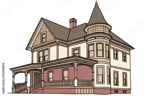 Victorian house with turret and porch