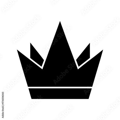 Silhouette crown with triangular tips elegant royal icon minimal clean vector sketch design with white background