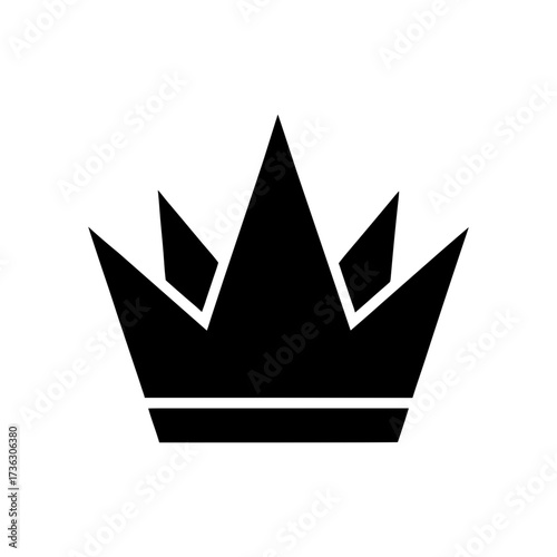 Silhouette crown with triangular tips minimal royal design concept clean vector sketch illustration with white background