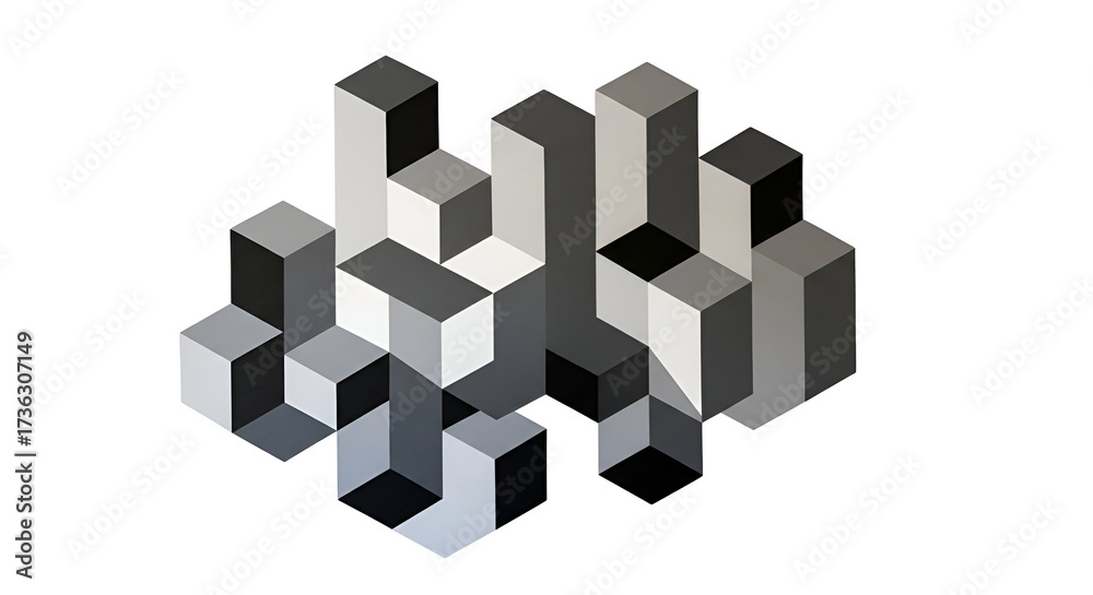 Obraz premium Geometric abstract cubes illustration