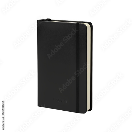 Moleskine Classic Journal closed upright, transparent background