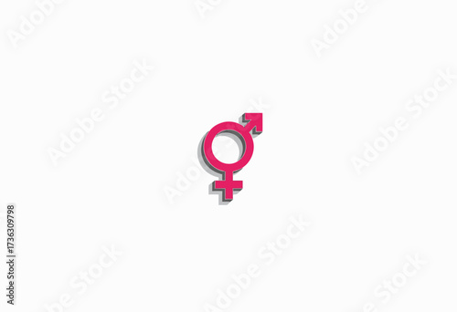 Minimalist illustration showcasing a gender symbol combining male and female icons representing gender identity and inclusivity with a modern aesthetic.