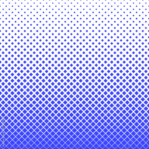 Abstract geometric background with blue and white gradient and checkerboard pattern of squares. The design creates a sense of depth, rhythm and dynamic movement in space.