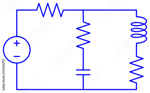 AC Electrical Circuit with Voltage Source and Components