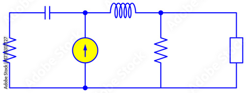 Electronic Circuit Schematic – Resistor, Capacitor, Inductor Network