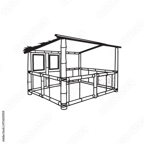 Bamboo Hut with Thatched Roof