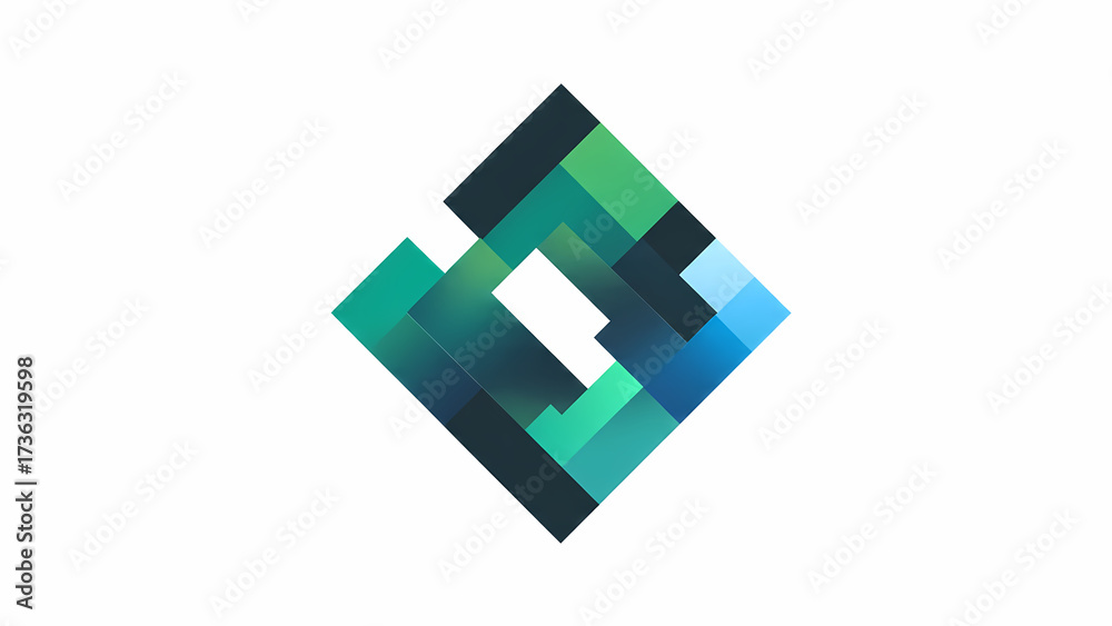 Obraz premium Abstract geometric cube logo element template vector illustration concept for technology business design