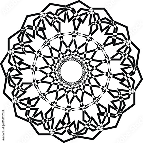 a mandala, a sacred geometric design with symbolic significance in various cultures, particularly in Hinduism and Buddhism. 
