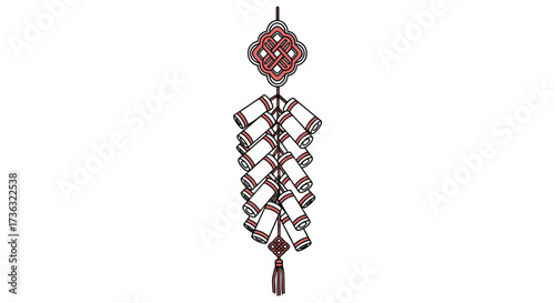 Intricate beaded pendant with tassel detail and geometric patterns.