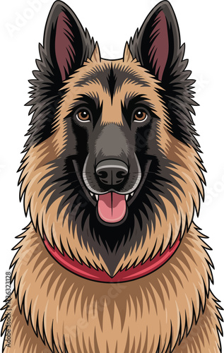 Cute cartoon a illustrator vector Belgian Shepherd