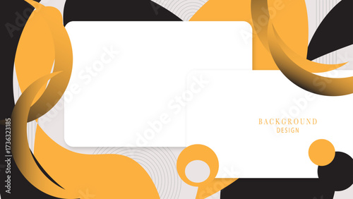 Modern simple 3d orange black abstract background design