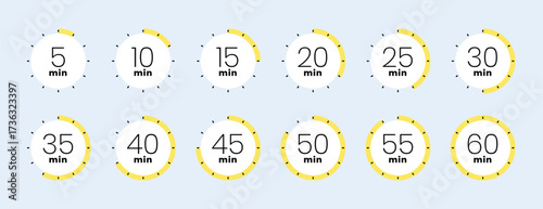 creative minute countdown timer clock symbol in collection