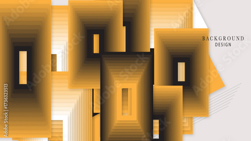 Modern simple 3d orange black abstract background design