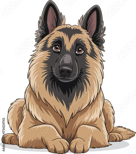 Cute cartoon a illustrator vector Belgian Shepherd
