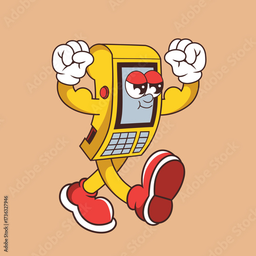 Retro character design of strong payment terminal