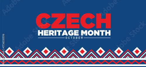 Czech heritage month illustration Banner post design poster Background